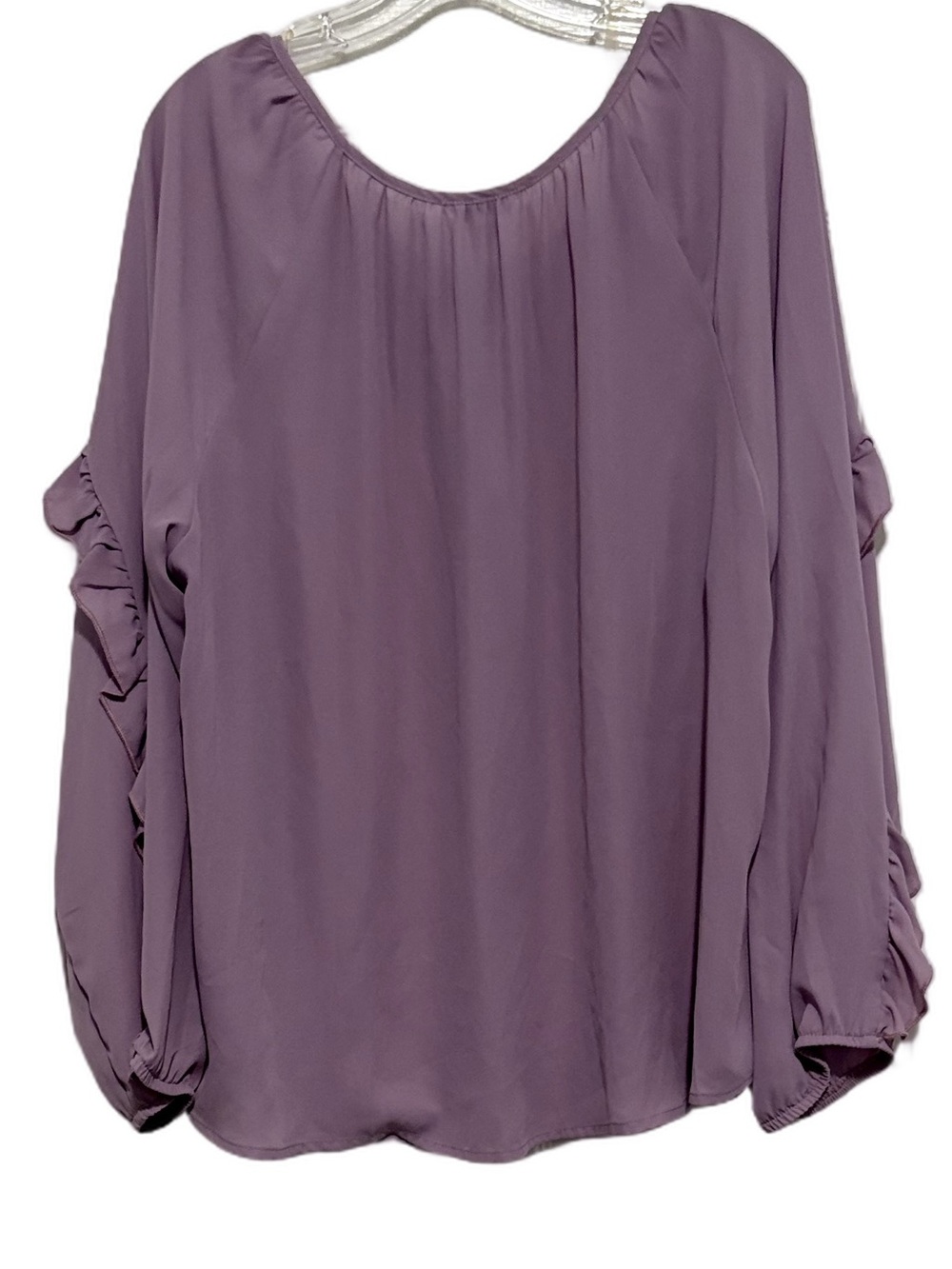 Ruffled NWT Sheer Long-Sleeve Peasant Blouse - Picture 2 of 5